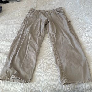 GARAGE tan cargo low-rise pants